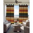 thumbnail image 6 of Vintage Blackout Curtains for Bedroom Living Room Darkening Curtains 54 Inch Long Vintage Wooden Farmhouse Striped Short Curtain for Small Window Treatment Thermal Insulated Grommet Drapes 52"x54"x2, 6 of 9