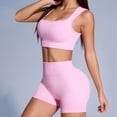 thumbnail image 2 of Hessimy Workout Sets for Women 2 Piece - Seamless Yoga Outfits Shorts and Padded Sports Bra Gym Athletic Clothing Set(Pink,L), 2 of 9