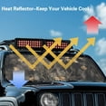 thumbnail image 5 of Uorisanigo Windshield Sunshade Foldable Black Camo Hunting Sun Visor Aluminum Foil Sun Shield for 2018-2025 Jeep Wrangler JL & 2/4 Door 4XE & 2020-2025 Jeep Gladiator JT Thicken Block UV Rays, 5 of 7