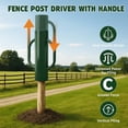 thumbnail image 4 of EastVita 37LB Fence Post Driver with Handle Manual T Post Driver Metal Post Hammer for U Fence Post Wooden Post Green, 4 of 6