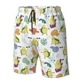 thumbnail image 6 of Uemuo Orange Green Avocado Pattern Men's Swim Trunks Hawaiian Beach Bathing Suit Swimsuits Beach Quick-Dry Shorts with Pockets-X-Large, 6 of 9