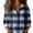 Blue, variant on QASIEATN Womens and Girls Long Sleeve Flannel Shirt Casual Button Down Plaid Shirts 3 Months Adult 2XL