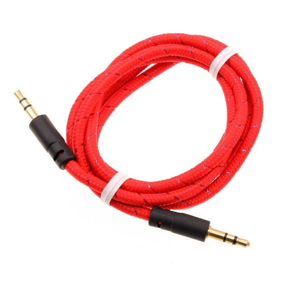 3.5mm Aux Cable for Moto G Stylus (2022) Phone - Adapter Car Stereo Aux-in Audio Cord Speaker Jack Wire Braided Red Compatible With Motorola Moto G Stylus (2022)