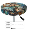 thumbnail image 4 of Haiem Whimsical Cats Night Cafe Print Cushion Round Bar Chair Seat Cover Bar Chair Cushion Covers Elastic Washable Bar Chair Cover,Protects from Scratches and Stains-14 inch, 4 of 7