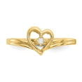 thumbnail image 4 of Solid 14k Yellow Gold VS Diamond heart Ring Band Size 9 (.02 cttw.), 4 of 6