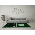 thumbnail image 3 of Ahgly Company Indoor Rectangle Oriental Turquoise Blue Modern Area Rugs, 5' x 7', 3 of 4