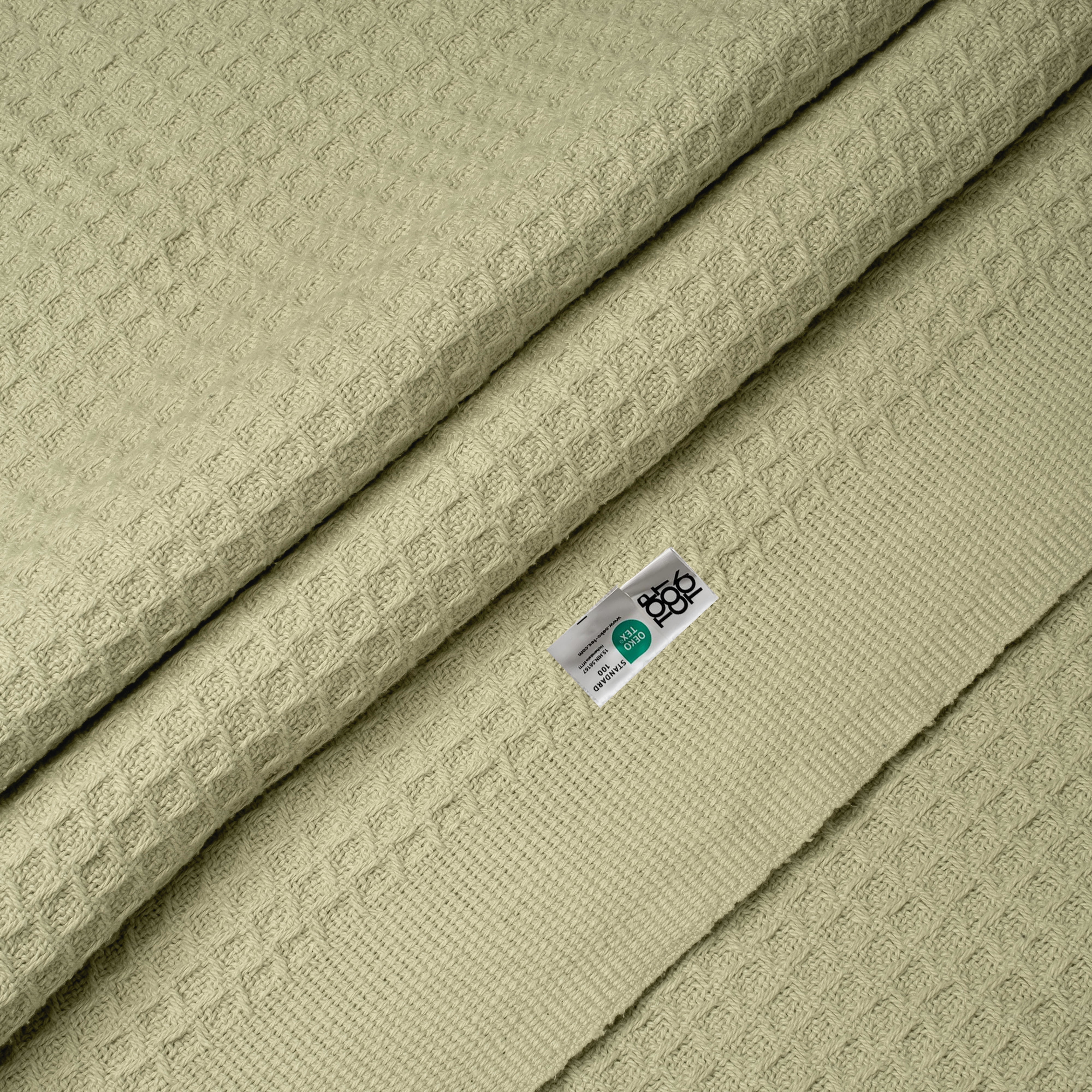 Top Cotton Queen Waffle Throw Blanket for Couch (90" x 92"), 100% Cotton Throw Blankets for Bed, Waffle Queen Blanket for Bed (Sea Foam)