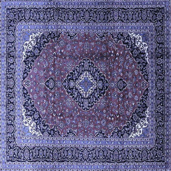 Ahgly Company Indoor Square Medallion Blue Traditional Area Rugs, 5' Square