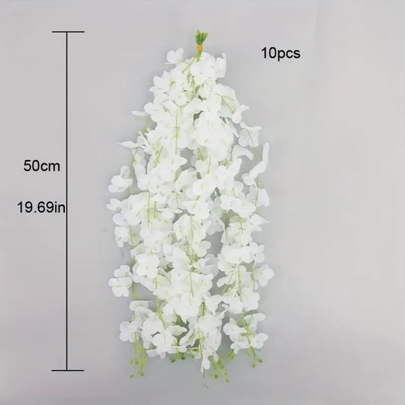 10 artificial wisteria flower rattan simulation plastic flower string garland hanging fake flower arch dress up wedding festival party flowers,Halloween,Christmas