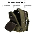 thumbnail image 5 of KAUKKO Thick Canvas Travel Backpack, Flight Approved Carry On Backpack with Shoe Pouch and 15.6 inch Laptop Compartment, 40L Luggage Casual Daypack Weekender Bag, 10-ARMYGREEN, 5 of 7
