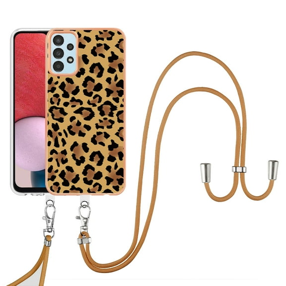 TECH CIRCLE For Galaxy A14 5G Case,Stylish Pattern Soft Slim Thin Silicone TPU Girls Boys Women Men Case Shockproof Protective Phone Case with Strap for Samsung Galaxy A14 5G 6.6" 2023,Leopard print