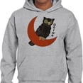 thumbnail image 2 of Vintage Halloween Owl Hoodie Sweatshirt Unisex Large Grey, 2 of 5