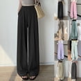 thumbnail image 5 of Womens Slouchy Casual Wide-pants High-waisted Slim-fit Straight-leg pants, 5 of 5