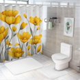 thumbnail image 7 of Fenyluxe Flowers Quick-Drying Shower Curtain Set for Bathroom 100% Polyester Fiber with Hooks 36x72, 7 of 7