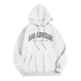 thumbnail image 3 of Men's Los Angeles City Letter Print Hoodie Sweatshirt Long Sleeve Crewneck Casual Pullover Tops, 3 of 5