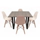thumbnail image 1 of CASA FERRO Comedor moderno para 4 personas, patas de acero negro horneado - Blanco y MDF color Nogal. (CON 4 SILLAS EAMES BLANCAS). CASA FERRO Comedor estilo Industrial, 1 of 4