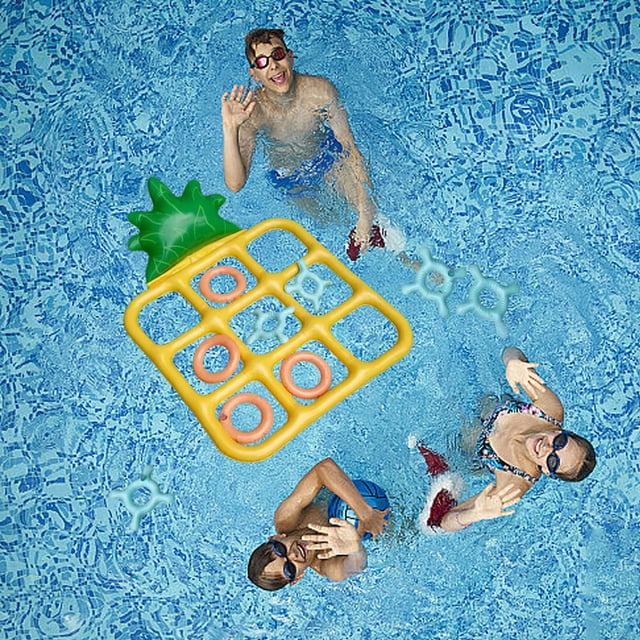 TIMIFIS PVC Inflatable Toy Inflatable Ring Fork Pineapple Throwing Game Toy Set Is Suitable for Outdoor Interactive Games of Water Throwing Games Swimming