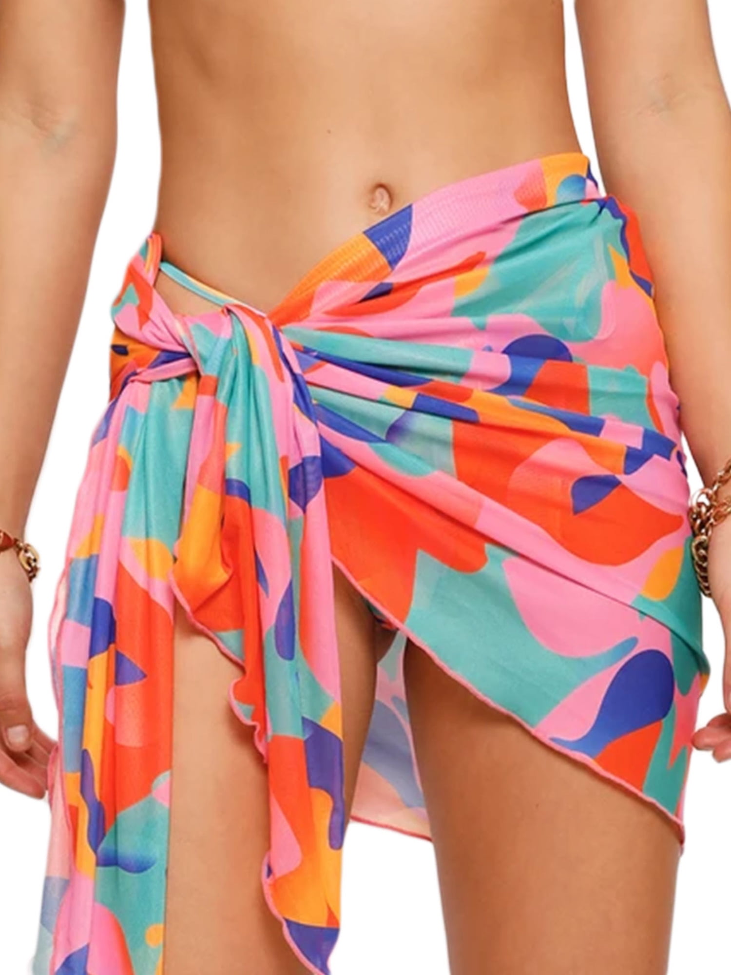 Swimsuit Coverups for Women Sarong Beach Bikini Wrap Sheer Short Skirt Chiffon Scarf for Swimwear 