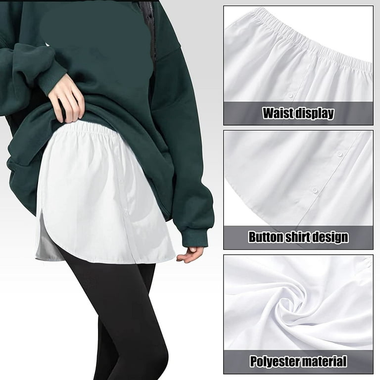 wanture 2 Pcs Shirt Extender for Women Adjustable Layering Fake Top Lower  Sweep Shirt Half Length Skirt Lower Sweep Shirt, Black-white, 3XL price in  Saudi Arabia,  Saudi Arabia
