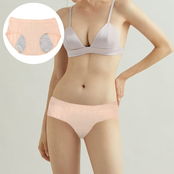 Female Physiological Pants Leak Proof Menstrual Women Underwear Period  Panties Cotton Health Seamless Briefs in the Waist - Size XL (Light Yellow)  