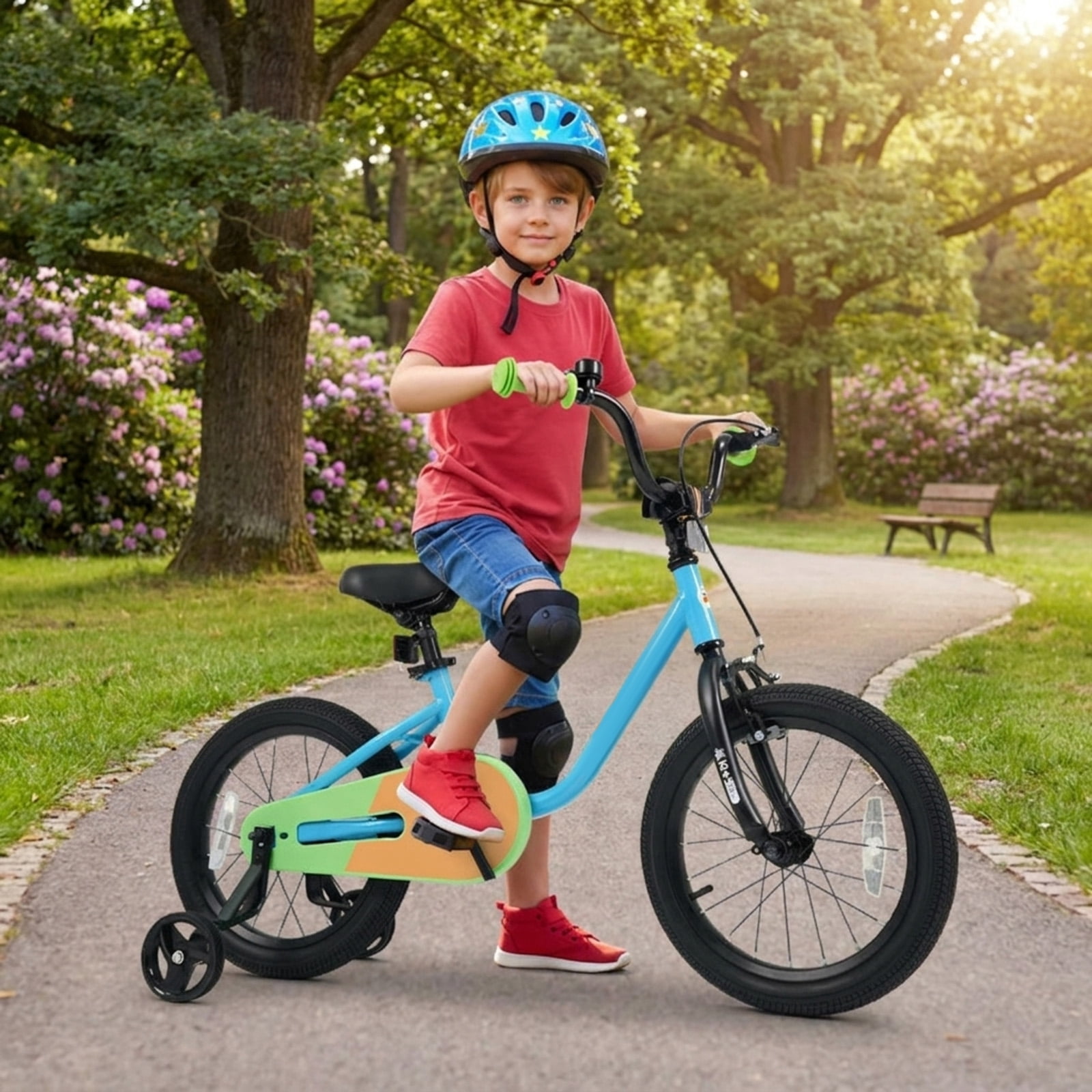 Redsmile Kids Bike 12 Inch for 3-4 Years Old Boys and Girls, Toddler Bicycle with Adjustable Handlebar and Seat, Height-Adjustable Beginner Bike for Kids 31.5"-41.3" Tall, 110 lb Capacity, Blue