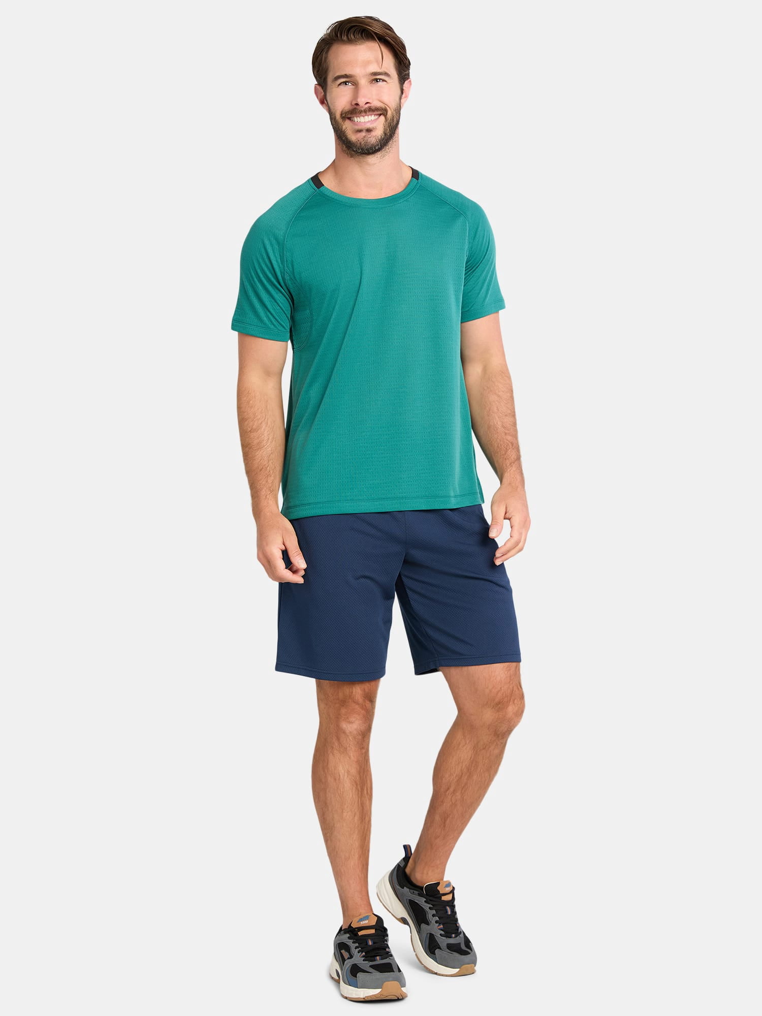 Athletic Works Men's and Big Men's Mixed Media Tee, Sizes XS-5XL