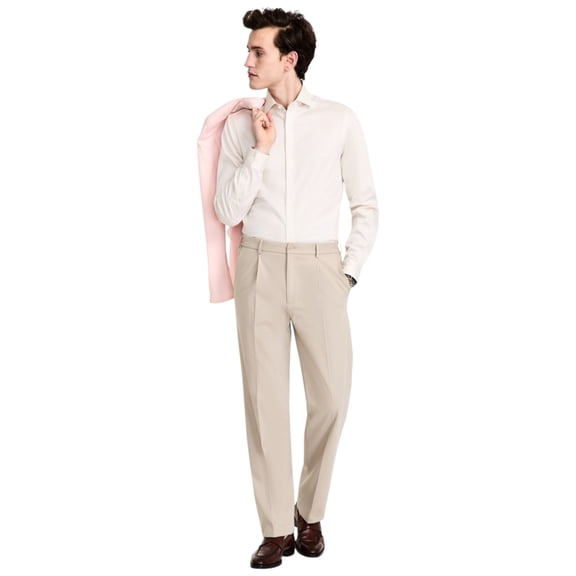 Tommy Hilfiger Mens Modern fit Dress Pants 42 / 32 Beige Solid