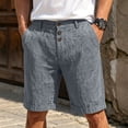 thumbnail image 2 of Wrtxtat Mens Casual Shorts Italian Style Adjustable Waist Front Button down Naples Shorts with Pockets Fashion Summer Beach Business Golf Shorts Gray M, 2 of 8