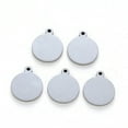 thumbnail image 3 of 100pc Resistant 304 Stainless Steel Pendants Laser Cut Blank Stamping Tag Flat Round Stainless Steel Color 14x12x1mm Hole: 1.2mm, 3 of 3