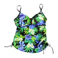 thumbnail image 1 of Caribbean Joe Womens Floral Tankini Swim Top, Negro, 16 Caribbean Joe Tankini, 1 of 2