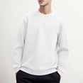 thumbnail image 2 of Siilsaa Men's Crew Neck Sweater Slim Fit Lightweight Sweatshirts Knitted Pullover for Casual Or Dressy Wear White,5XL, 2 of 3