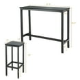 thumbnail image 2 of Gymax Counter Height Breakfast Bar Dining Table Stools Black, 3 Pieces, 2 of 9