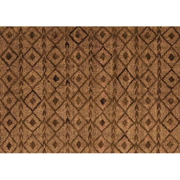 Ahgly Company Indoor Rectangle Abstract Orange Modern Area Rugs, 2' x 5'