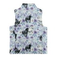 thumbnail image 5 of Xoenoiee Horse Floral Print Warm Fleece Vest Girls Comfy Vests Full Zipper Sleeveless Outerwear Jacket with Pockets Toddler Kids Coat, 2T, 5 of 7
