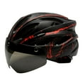 thumbnail image 1 of Adjustable Adult Mountain Road Bike Riding Head Protector Crash Hat with Removable s Visor Black Red, 1 of 8