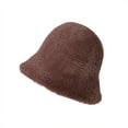 thumbnail image 4 of Qepwscx Fuzzy Bucket Hat for Women Plushes Bucket Cap Warm Fisherman Cozy Cap Wide Brims Bucket Cap Sports Caps Fleece Hat for Adults Winter Outdoor Activities, 4 of 7