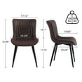 thumbnail image 3 of Kidol & Shellder Dining Chairs Set of 2 Soft Leather Dining Room Chairs with Sleek Metal Legs,Brown, 3 of 8