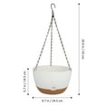 thumbnail image 2 of 2 Pack 10 Inch Hanging Planter, Self Watering Plant Pot Hanging Baskets Holder Plants with Drainage Holes & Removable Tray for Garden Home-White, 2 of 8