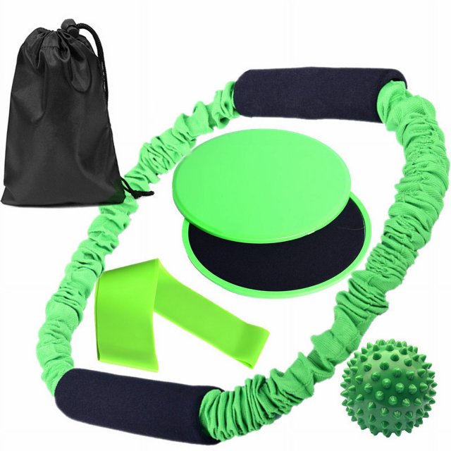 Tensor de junta tórica para ejercicios de yoga, correa elástica de seis piezas para ejercicio de yoga, pilates, verde