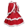 thumbnail image 4 of Kcodviy Chaperon Rouge de Noël Grande Taille Robes d'Été pour Femmes / Robe de Fille Burlesque / Robes d'Été pour Femmes Travail Décontracté Tenue de Cosplay du Père Noël / Robe Midi en Lin Robe à Bretelles avec Cape, 4 of 7
