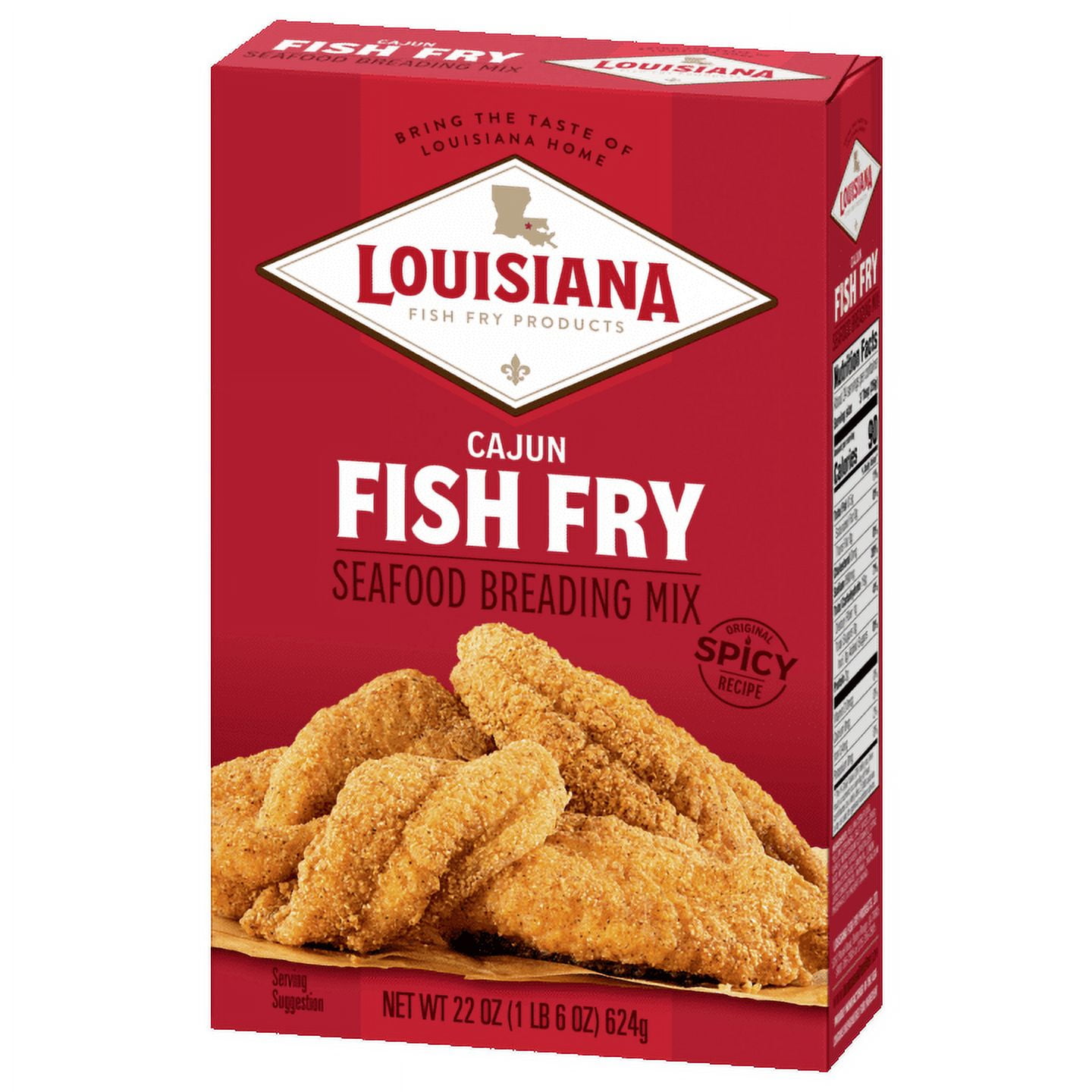 (4 pack) Louisiana Fish Fry Products Cajun Spicy Seasoned Breading Mix, New Orleans Style, Dry Coating, 22 oz Box