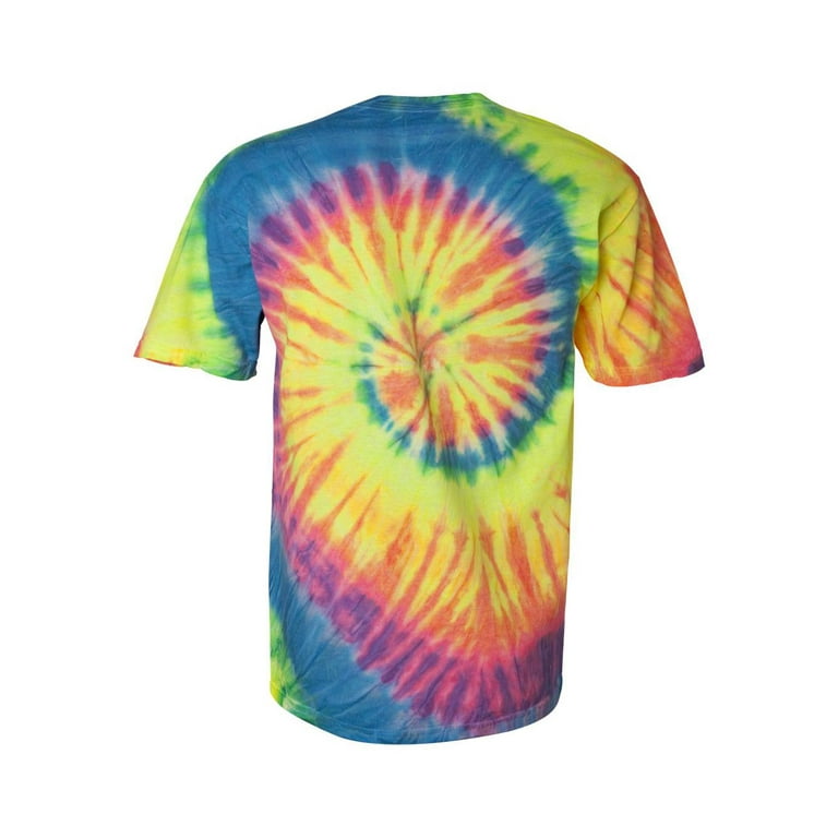 Dyenomite 200MS Multi-Color Spiral Short Sleeve T-Shirt - Dayglo - M