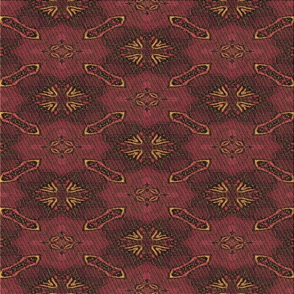 Ahgly Company Machine Washable Indoor Square Transitional Chestnut Red Area Rugs, 5' Square