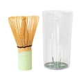 thumbnail image 1 of Batidor de matcha de bambú Chasen, batidor de té japonés tradicional portátil, hecho a mano, agitador de matcha en polvo para cocina y hogar Mango verde, 1 of 9