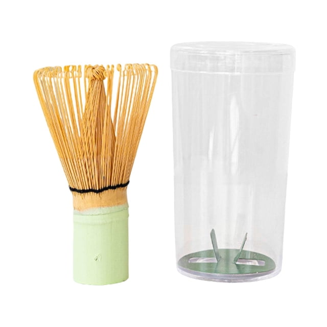 Batidor de té Matcha de bambú Batidor de té para preparar té auténtico Batidor de polvo Matcha Chasen japonés tradicional para el hogar Mango verde