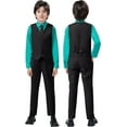 thumbnail image 6 of Lycody 5PCS Boys Formal Slim Suit for Teen Vest Pants Shirt Bowtie and Tie Set Dresswear wedding Prom, 6 of 11