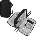 thumbnail image 1 of Tignapoo Compact Double-Layer Tech Organizer - Medium Size in Sleek Black, Lightweight & Waterproof for Travel, Office, or Home Use, 1 of 6