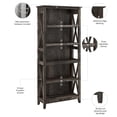 thumbnail image 4 of Pemberly Row Tall 5 Shelf Bookcase in Dark Gray Hickory - Engineered Wood, 4 of 9