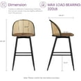 thumbnail image 2 of Coewske 2PCS Rattan Swivel Bar Stool Upholstered Counter Height Bar Chair Set w/ Metal Legs Brown, 2 of 5