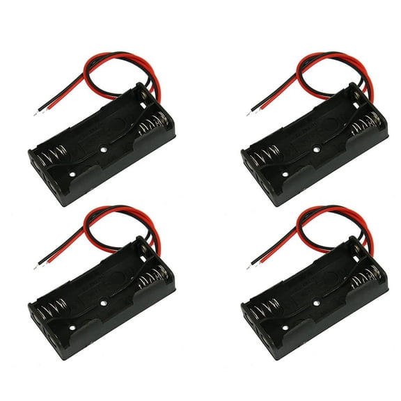4X Black Plastic Battery Case Holder Wire 2 x 1.5V AAA